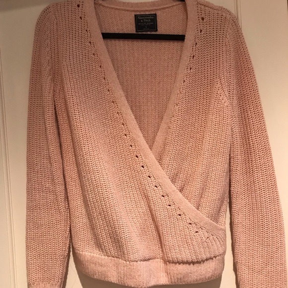 Women's Pink V-Neck Sweater - Picture 2 of 5